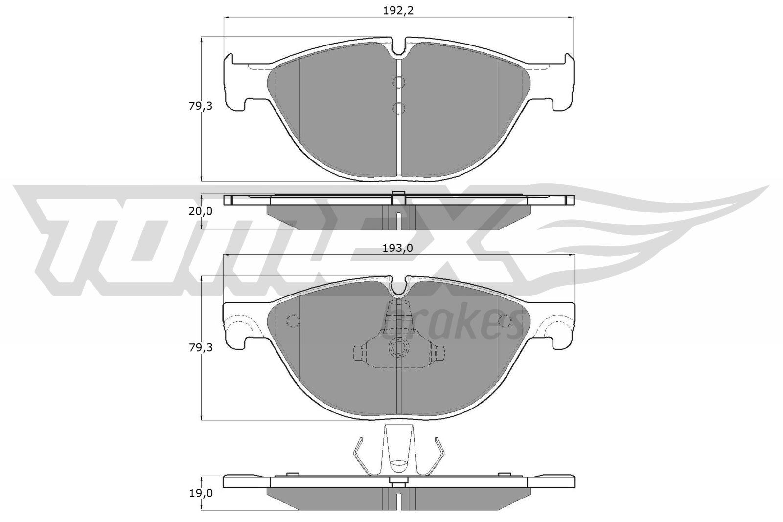 Sada brzdových platničiek kotúčovej brzdy TOMEX Brakes